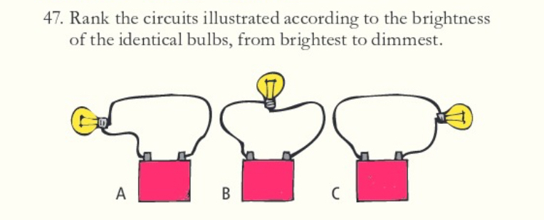 Solved Rank the circuits illustrated according to the | Chegg.com