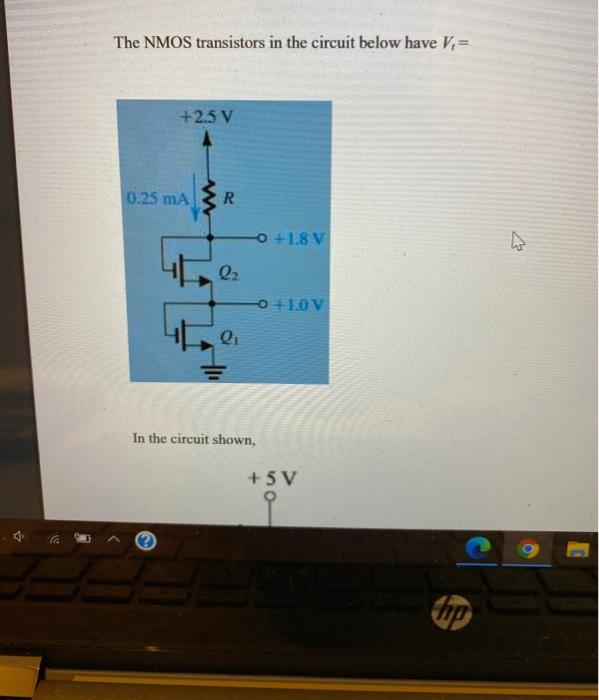 Solved The NMOS transistors in the circuit below have V,= | Chegg.com