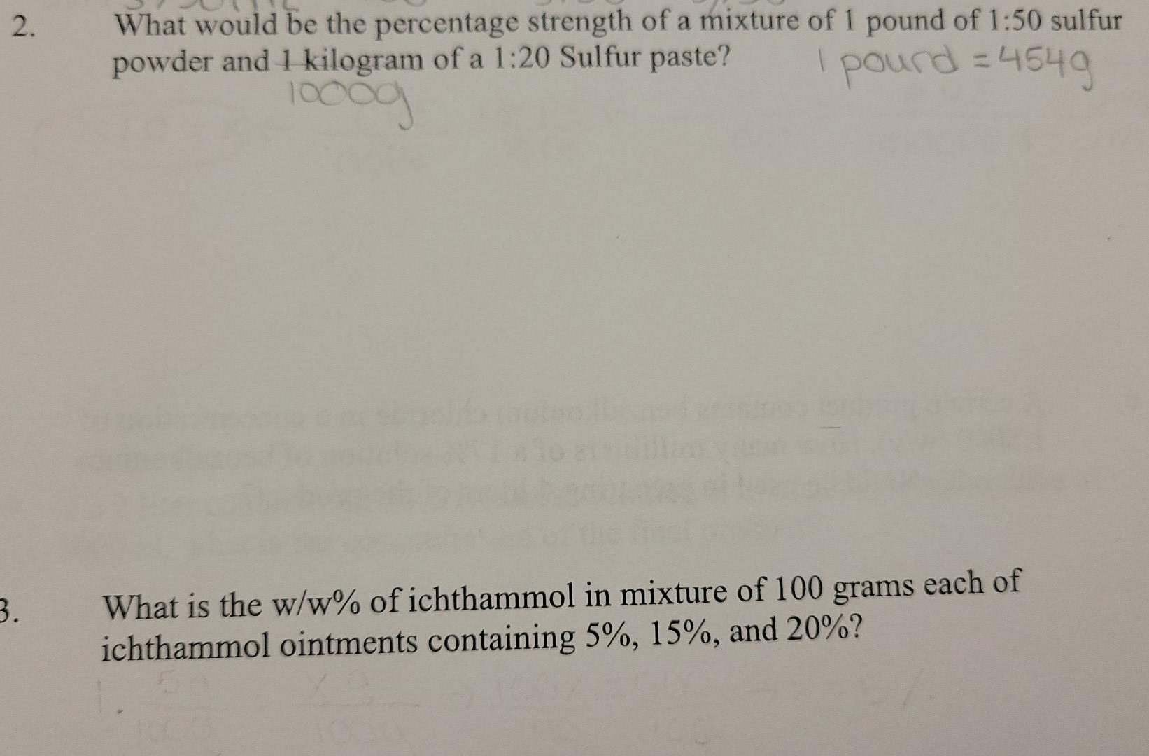 Solved 2. a What would be the percentage strength of a | Chegg.com