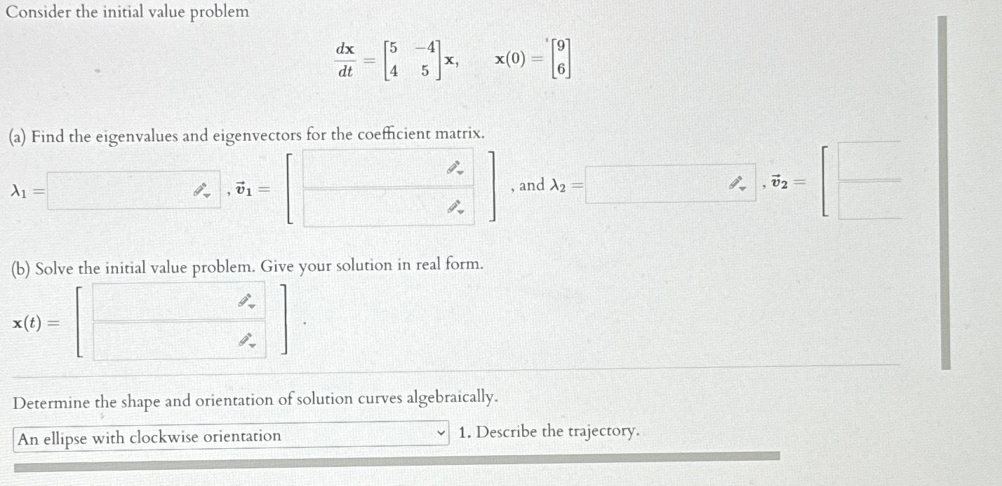Solved Consider the initial value | Chegg.com