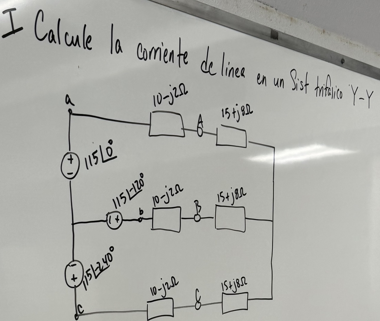 Solved Calculate the line current in a three phase system | Chegg.com