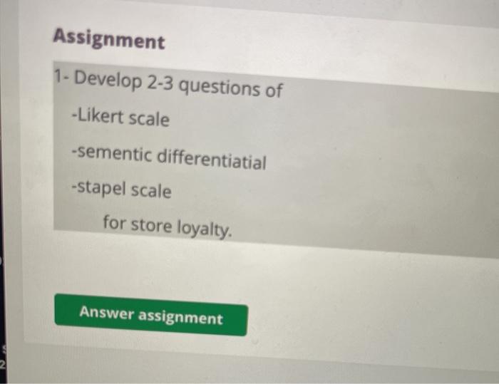 Solved Assignment 1 - Develop 2-3 questions of -Likert scale | Chegg.com