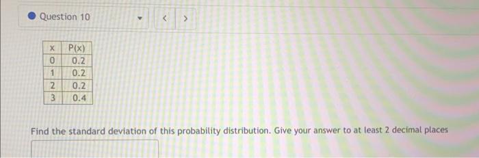 Solved Find the standard deviation of this probability | Chegg.com