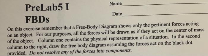 Solved PreLab5 I Name Date FBDs On this exercise remember | Chegg.com