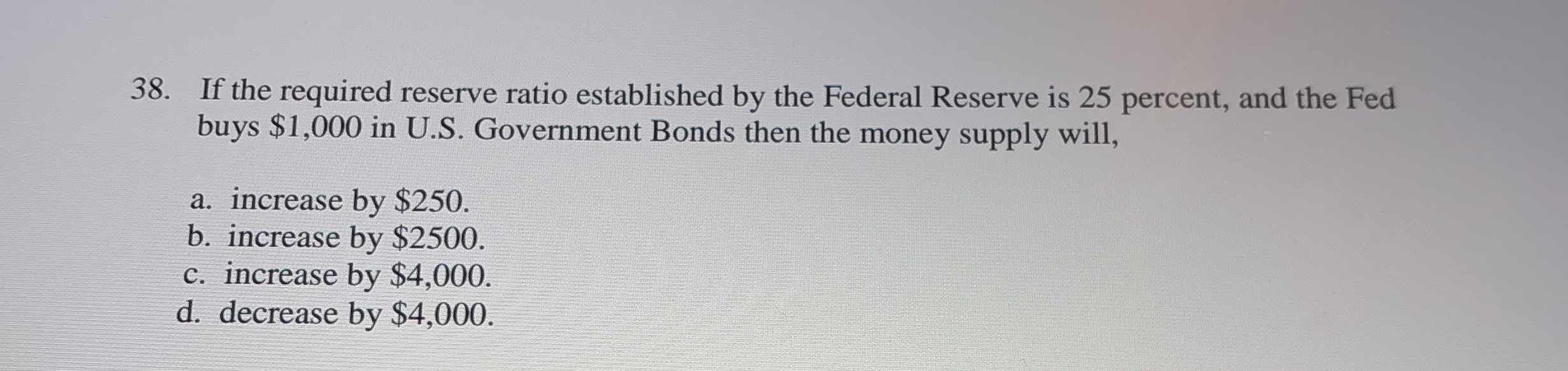 Solved If the required reserve ratio established by the | Chegg.com