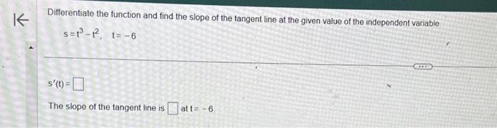 Solved Differentiate the function and find the slope of the | Chegg.com