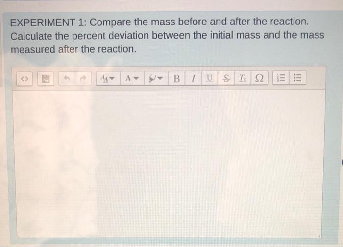 experiment 1 record the following lab results in the table