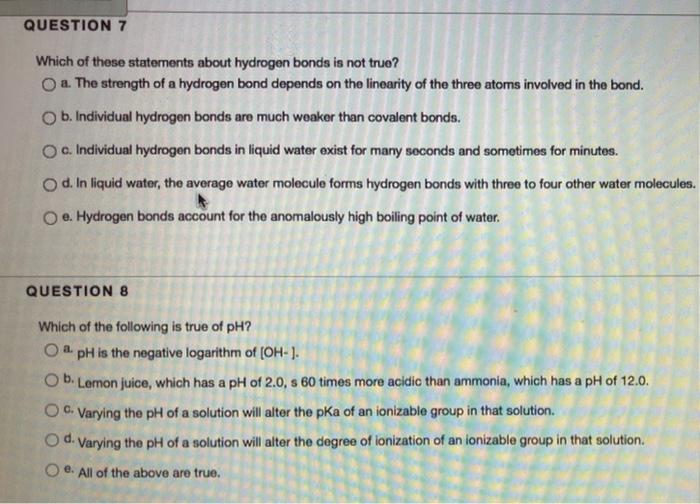 Solved QUESTION 7 Which of these statements about hydrogen | Chegg.com