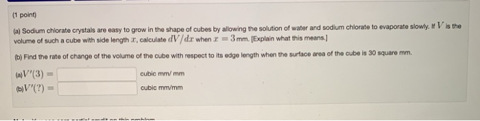 Solved (1 point) (a) Sodium chlorate crystals are easy to | Chegg.com