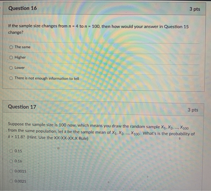 Solved Question 15 3 pts For Questions 15, 16, and 17, | Chegg.com