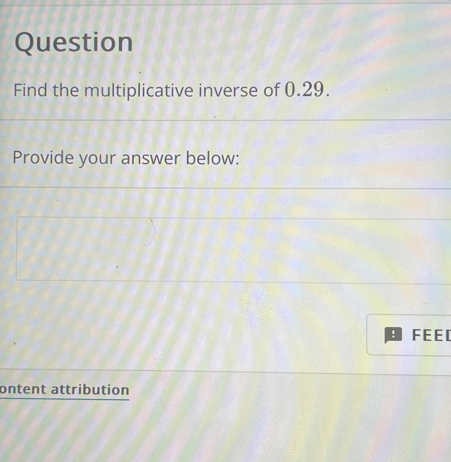 Solved QuestionFind The Multiplicative Inverse Of | Chegg.com