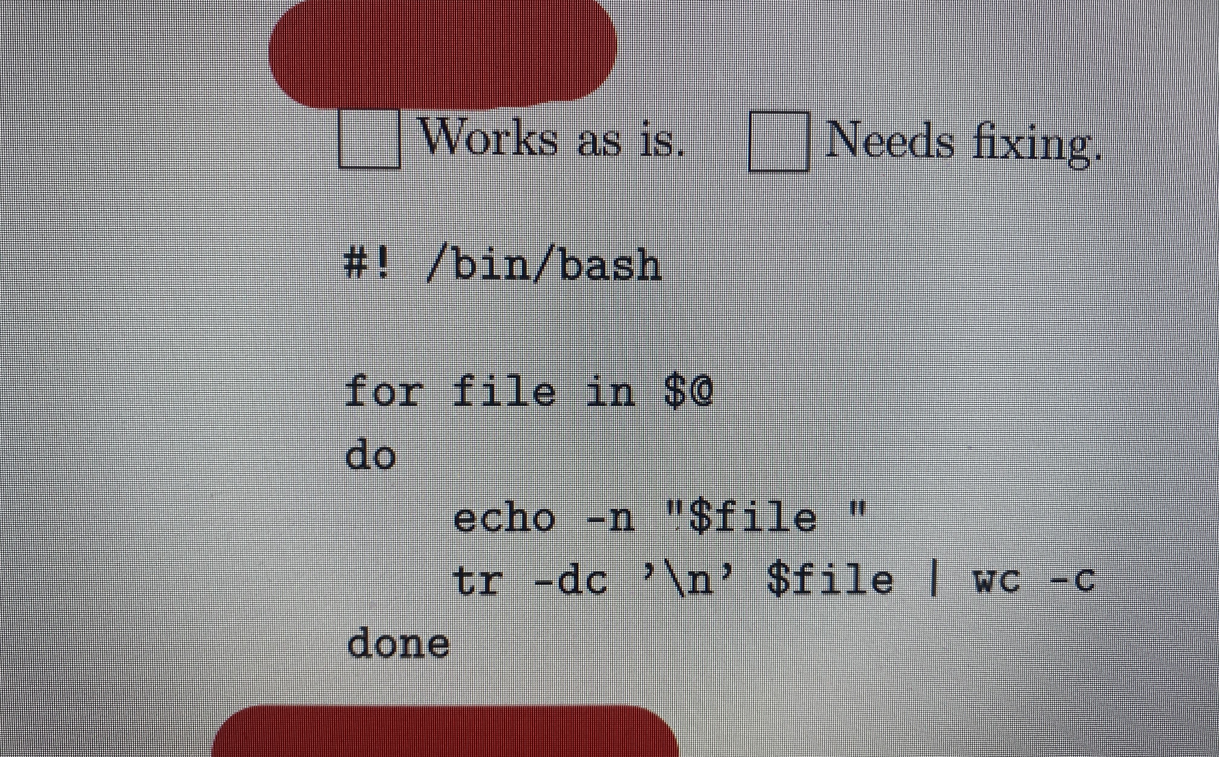 Solved For this Bash script which will take a list of | Chegg.com