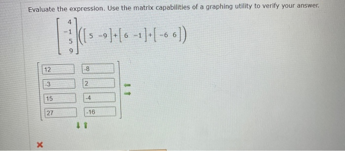 Solved Evaluate the expression. Use the matrix capabilities | Chegg.com