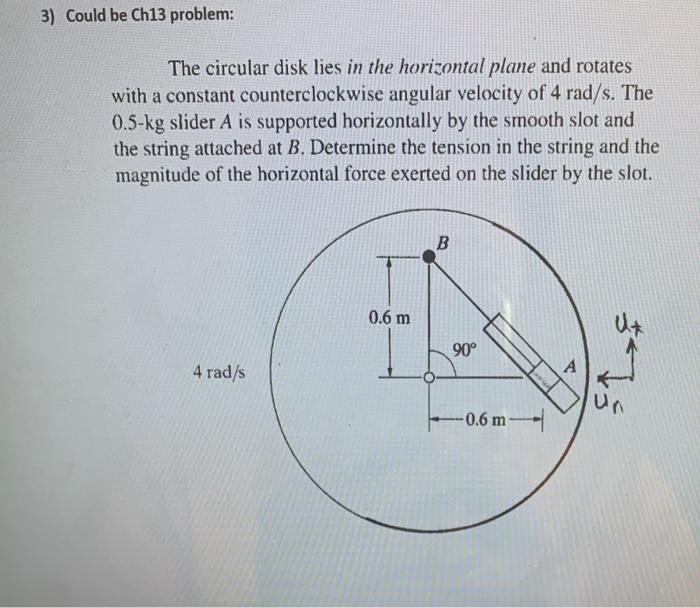 Solved 3) Could be Ch13 problem: The circular disk lies in | Chegg.com