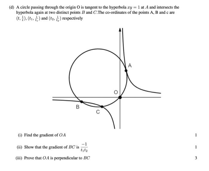Solved d A Circle Passing Through The Origin O Is Tangent Chegg