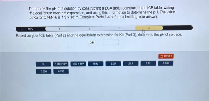Solved Determine the pH of a solution by constructing a BCA | Chegg.com