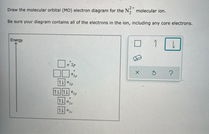 Solved Draw the molecular orbital (MO) electron diagram for | Chegg.com