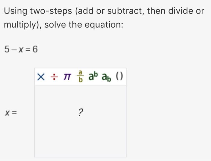 Solved Using two-steps (add or subtract, then divide or | Chegg.com