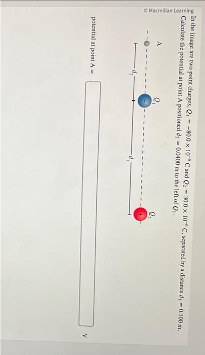 Solved In The Image Are Two Point Charges Q1−800×10−6c 5480