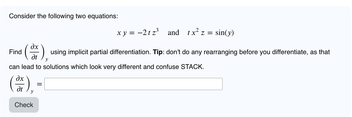 Solved Consider The Following Two Equationsxy 2tz3 ﻿and 4309