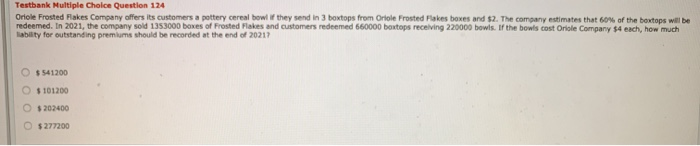 Solved Testbank Multiple Choice Question 124 Oriole Frosted | Chegg.com