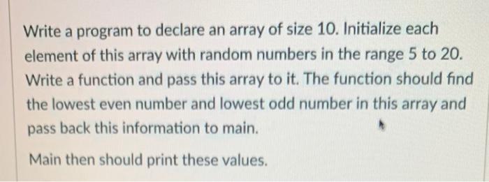 Solved Write a program to declare an array of size 10. | Chegg.com