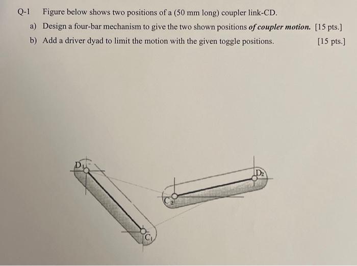 Solved Q-1 Figure below shows two positions of a ( 50 mm | Chegg.com
