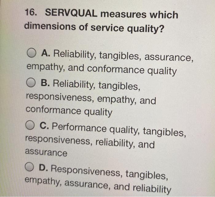 service quality dimensions