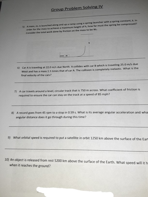 Solved Group Problem Solving IV Answer the following | Chegg.com