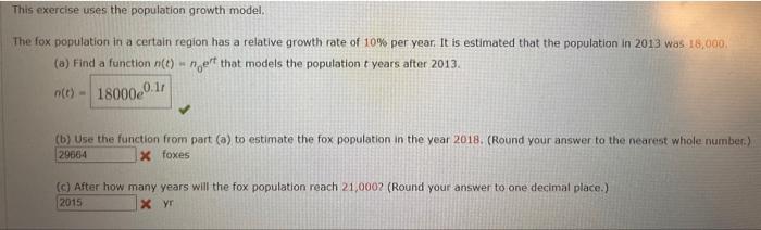Solved The fox population in a certain region has a relative | Chegg.com