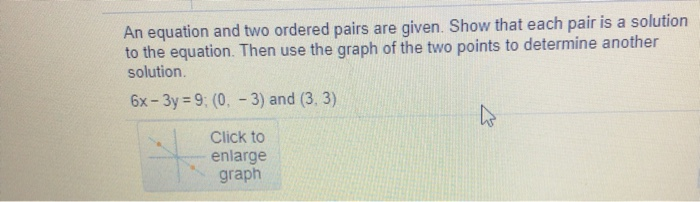 Solved An equation and two ordered pairs are given. Show | Chegg.com