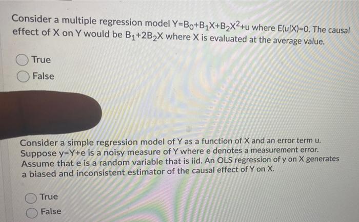 Solved Consider A Multiple Regression Model Ybob4xbyxau 5089