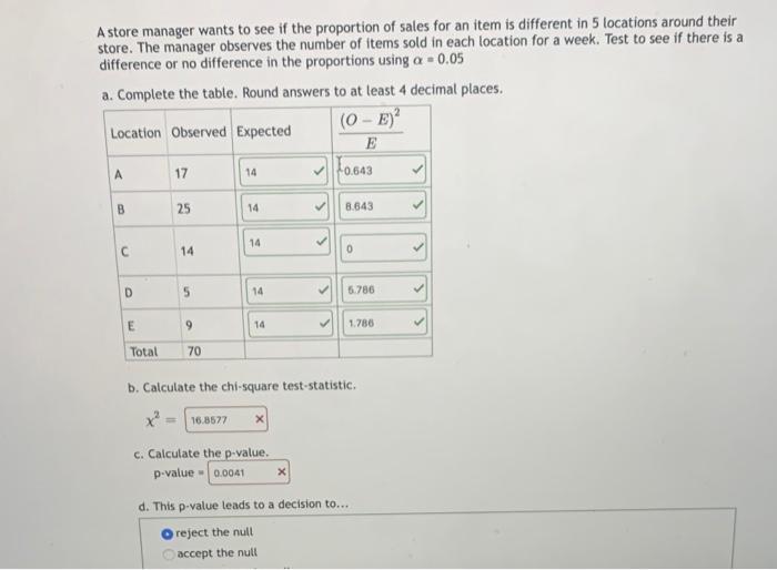 Solved A store manager wants to see if the proportion of | Chegg.com