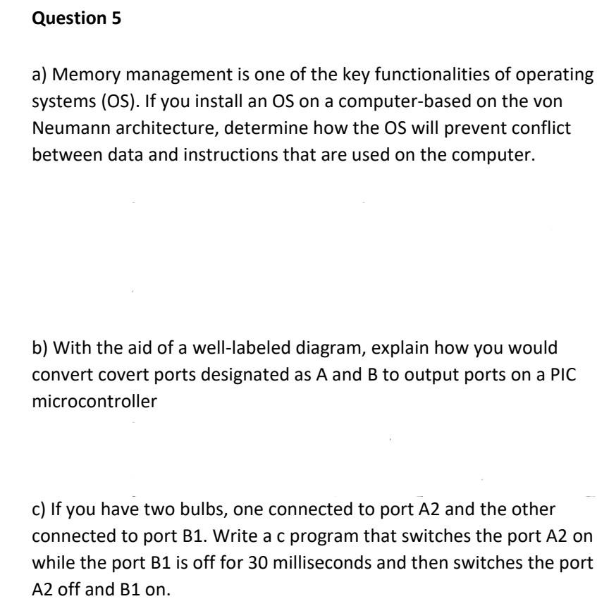 Solved a) Memory management is one of the key | Chegg.com