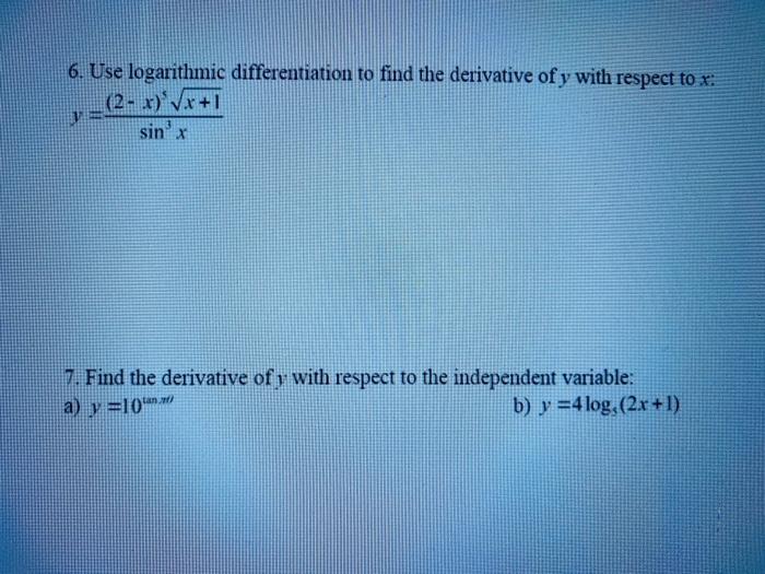 Solved 4. Find the derivative of y with respect to if | Chegg.com