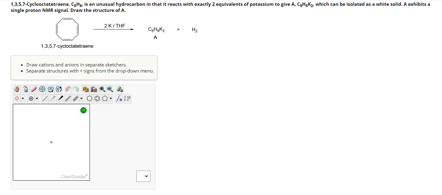 Solved 1,3,5,7-Cyclooctatetraene, C8H8, ﻿is an unusual | Chegg.com