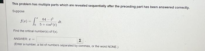 Solved This problem has multiple parts which are revealed | Chegg.com