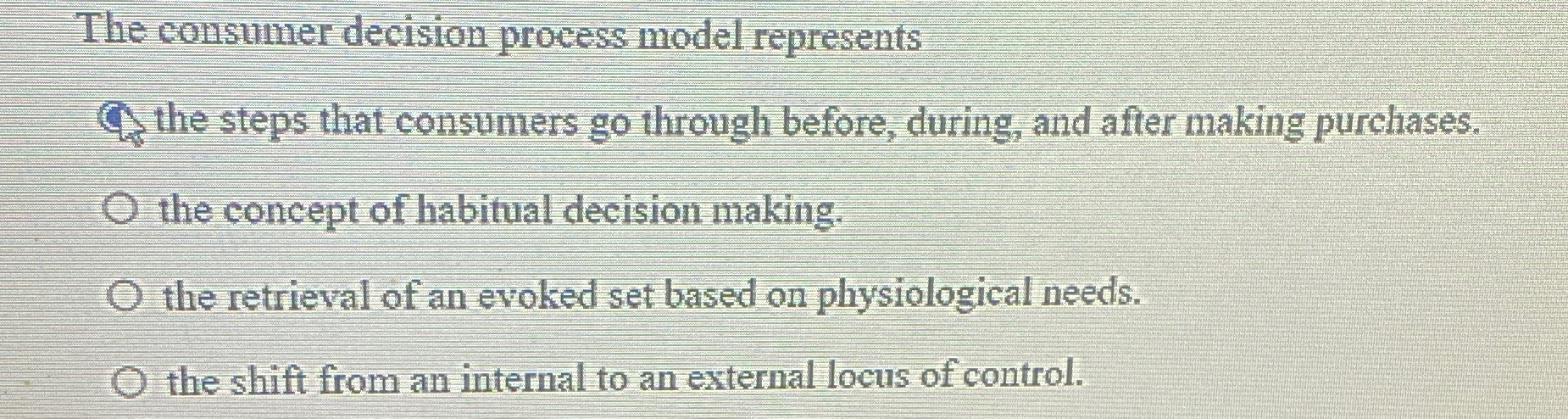 Solved The consumer decision process model representsQ. ﻿the | Chegg.com