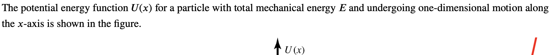 Solved The potential energy function U(x) ﻿for a particle | Chegg.com