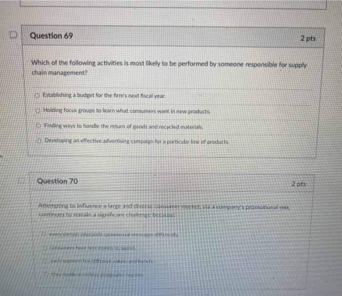 Solved Question 69 2 pts Which of the following activities | Chegg.com