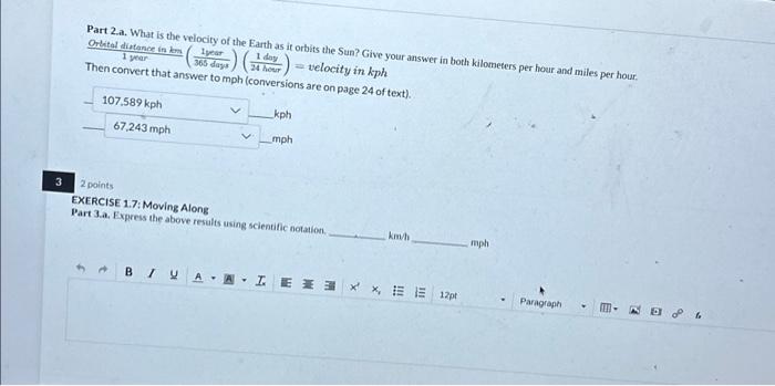 Solved EXERCISE 1.7: Moving Along Complete the following | Chegg.com