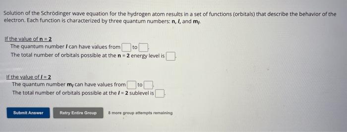 Solved Solution of the Schrödinger wave equation for the | Chegg.com