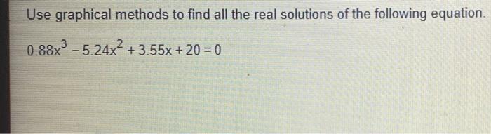 Solved Use graphical methods to find all the real solutions | Chegg.com