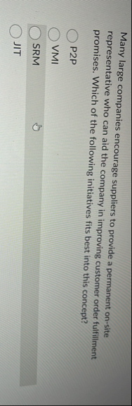 [Solved]: Many large companies encourage suppliers to provid