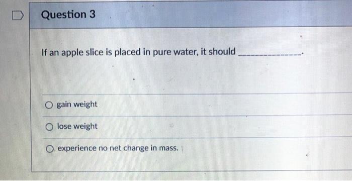 Solved compared to the A red blood cell is placed in pure | Chegg.com