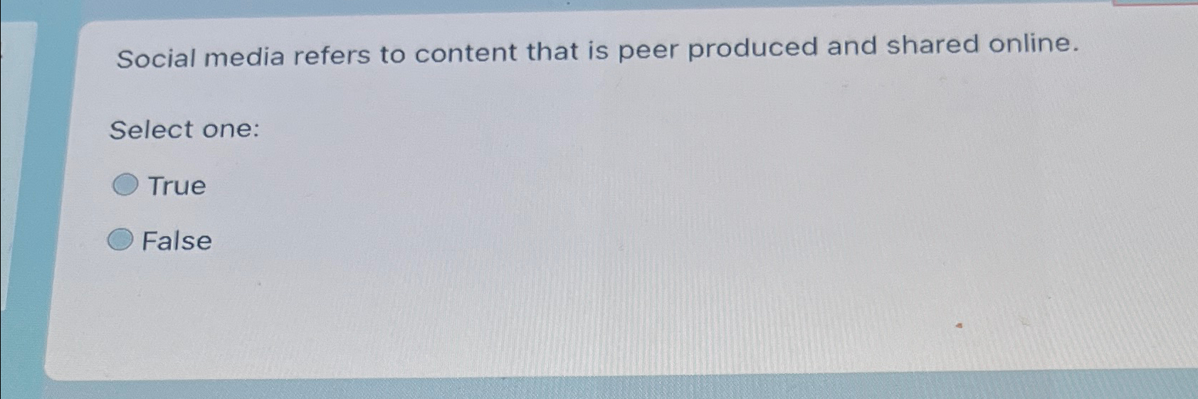 Solved Social media refers to content that is peer produced | Chegg.com