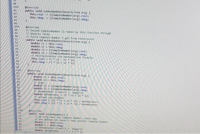 Solved extends GenericNumber i private double real; private | Chegg.com
