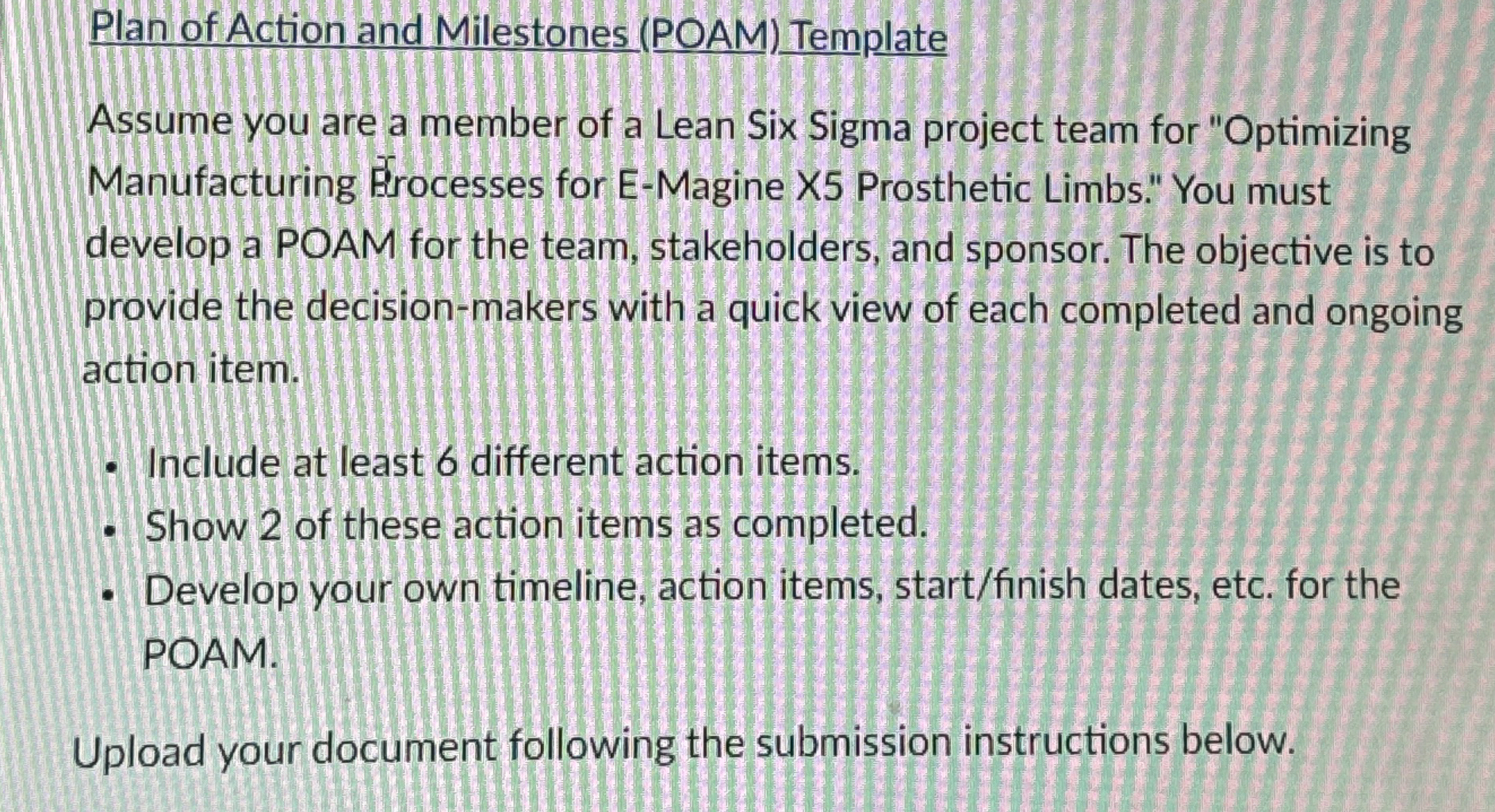 Solved Plan of Action and Milestones (POAM) ﻿TemplateAssume | Chegg.com