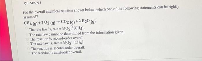 Solved For the overall chemical reaction shown below, which | Chegg.com