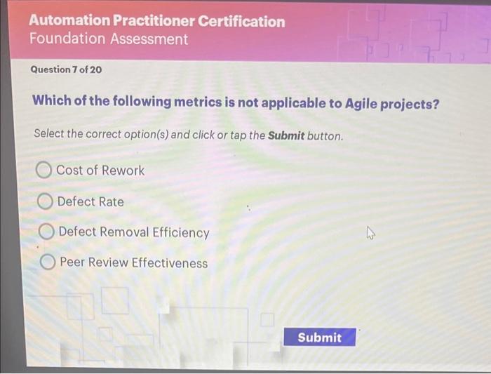 Solved Automation Practitioner Certification Foundation | Chegg.com